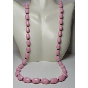 Necklace Pink Rice beads 30"